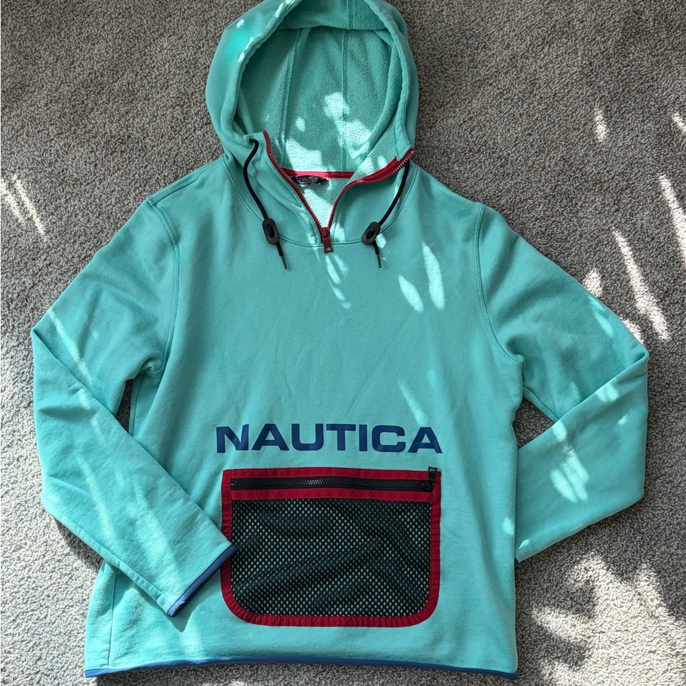 Nautica Vintage Collection Fleece Pullover Hoodie Utility Pocket